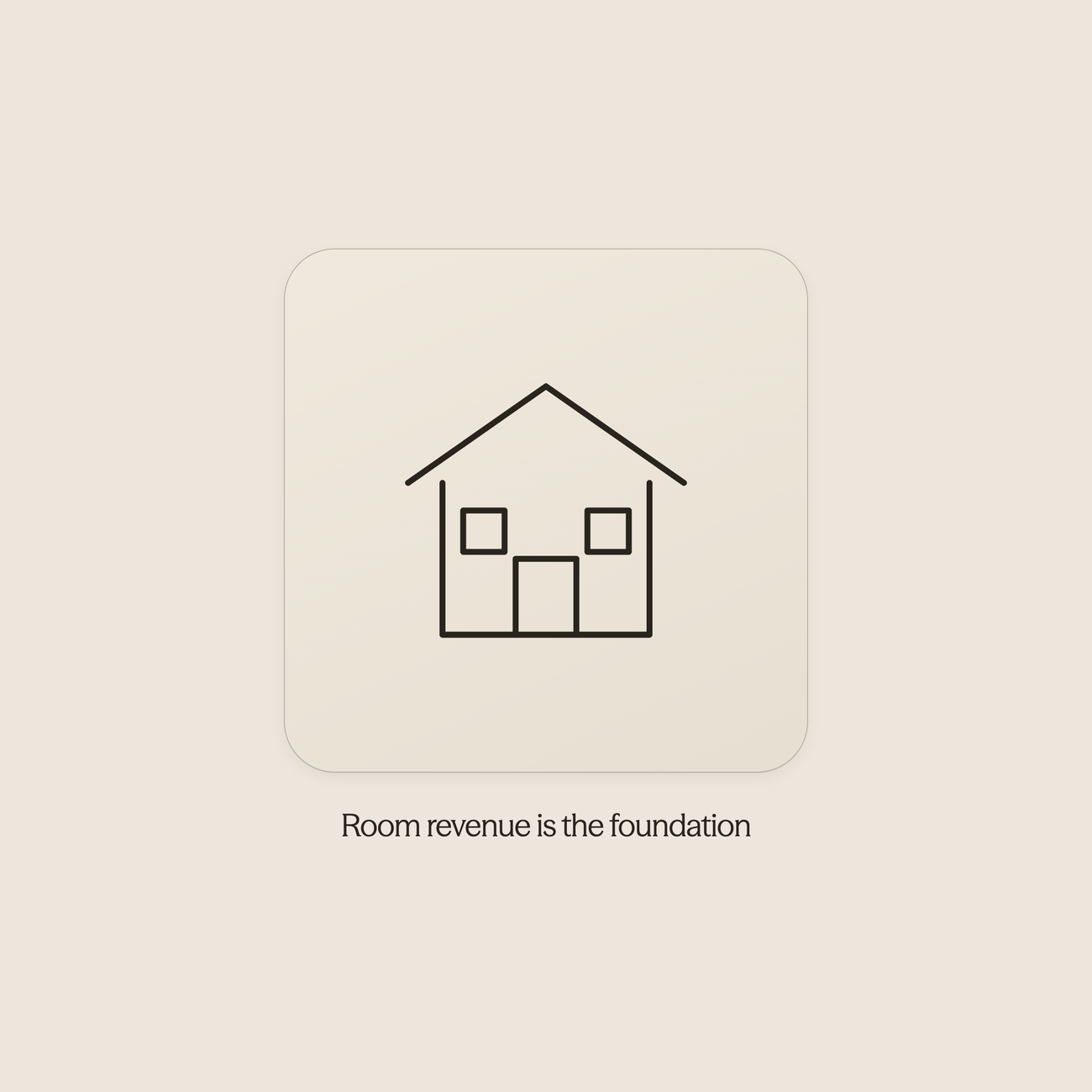 Hotel building icon representing the foundation of hotel revenue