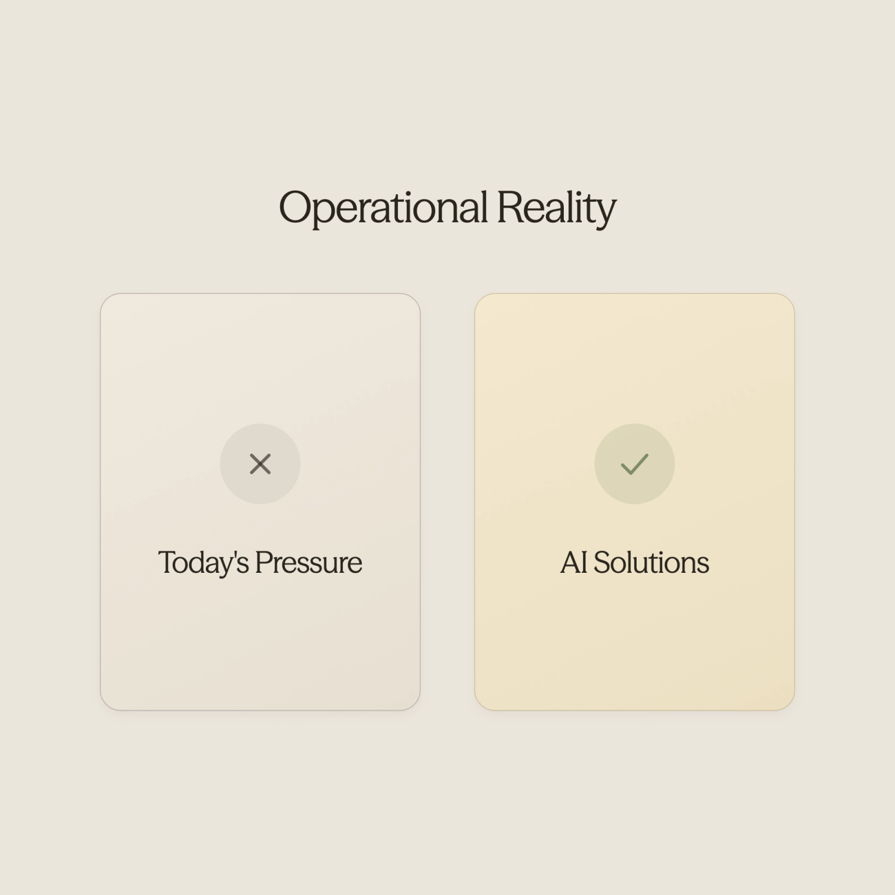 Comparison chart showing operational pressures versus AI solutions - AI Use Cases in Hospitality