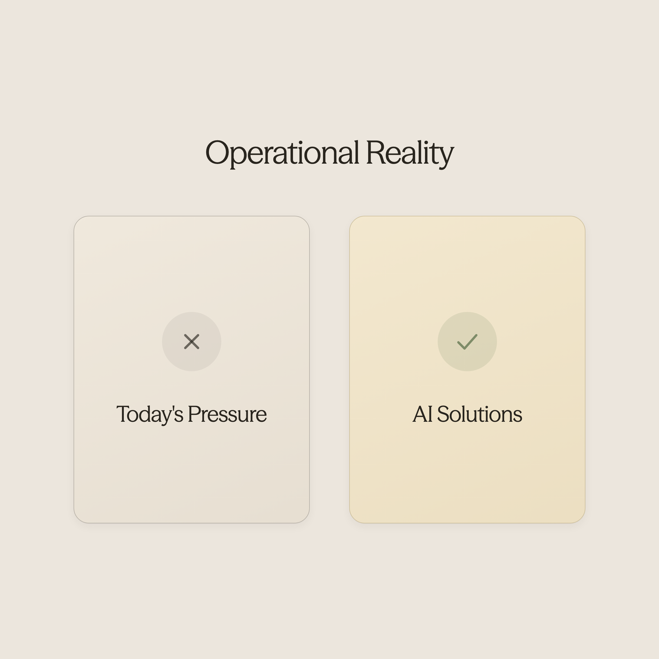 Comparison chart showing operational pressures versus AI solutions - AI Use Cases in Hospitality