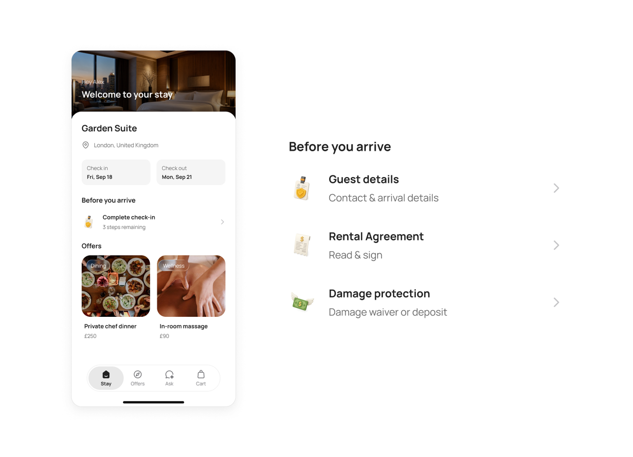 Welcome to your stay with guest offers and AI chat