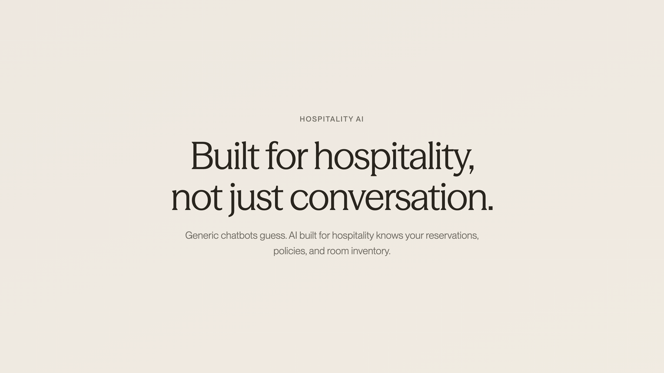 Illustration comparing generic AI chatbot limitations with hospitality-specific AI integration - AI Use Cases in Hospitality