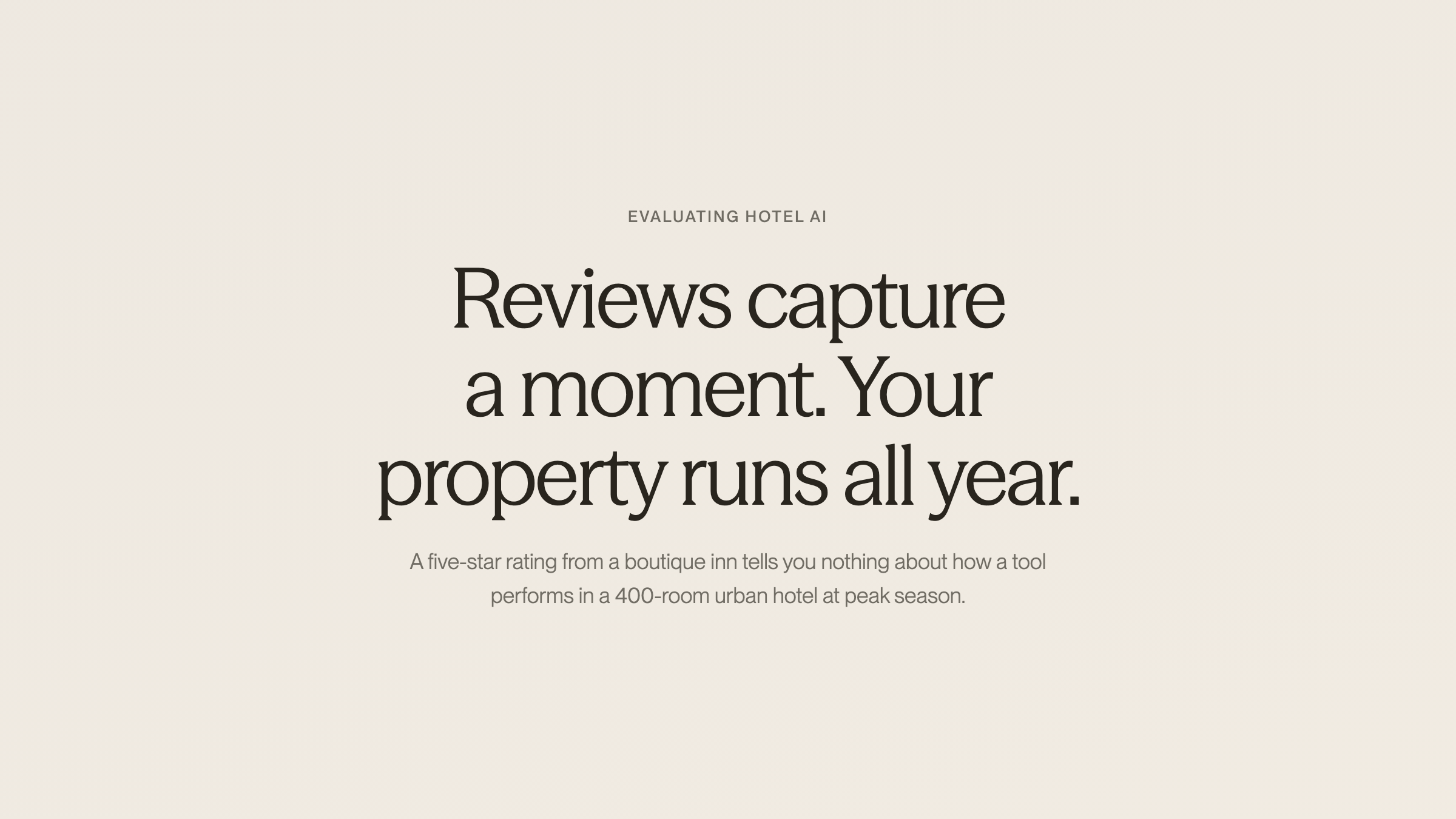 Scene of a magnifying glass examining a review platform, illustrating the difficulty of evaluating hotel AI software