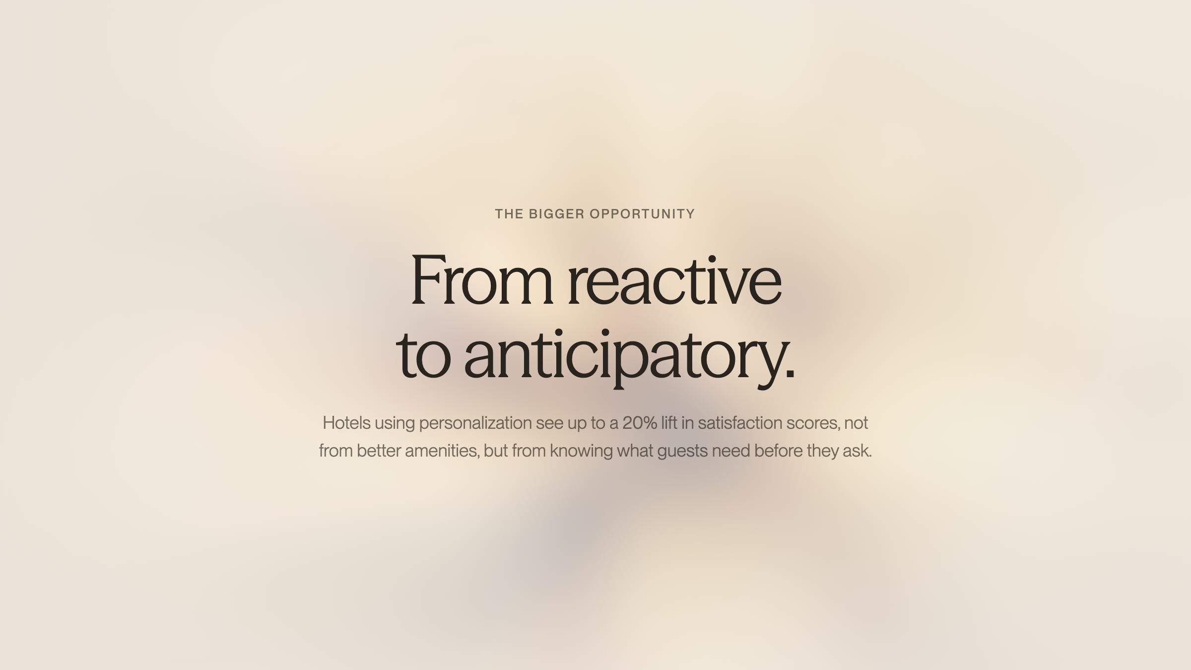 Scene illustration contrasting reactive service model with anticipatory service delivery