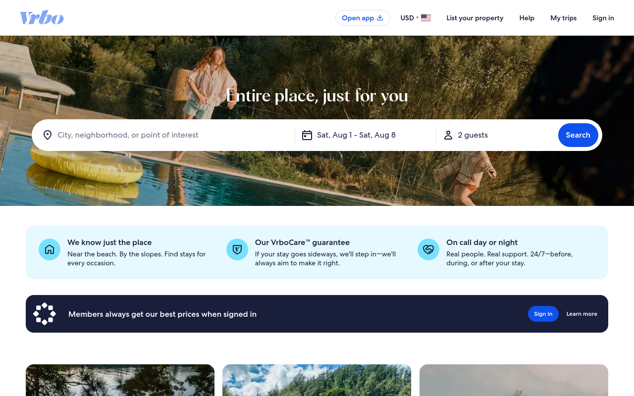 Best Apps for Short Term Rentals - vrbo whole home family