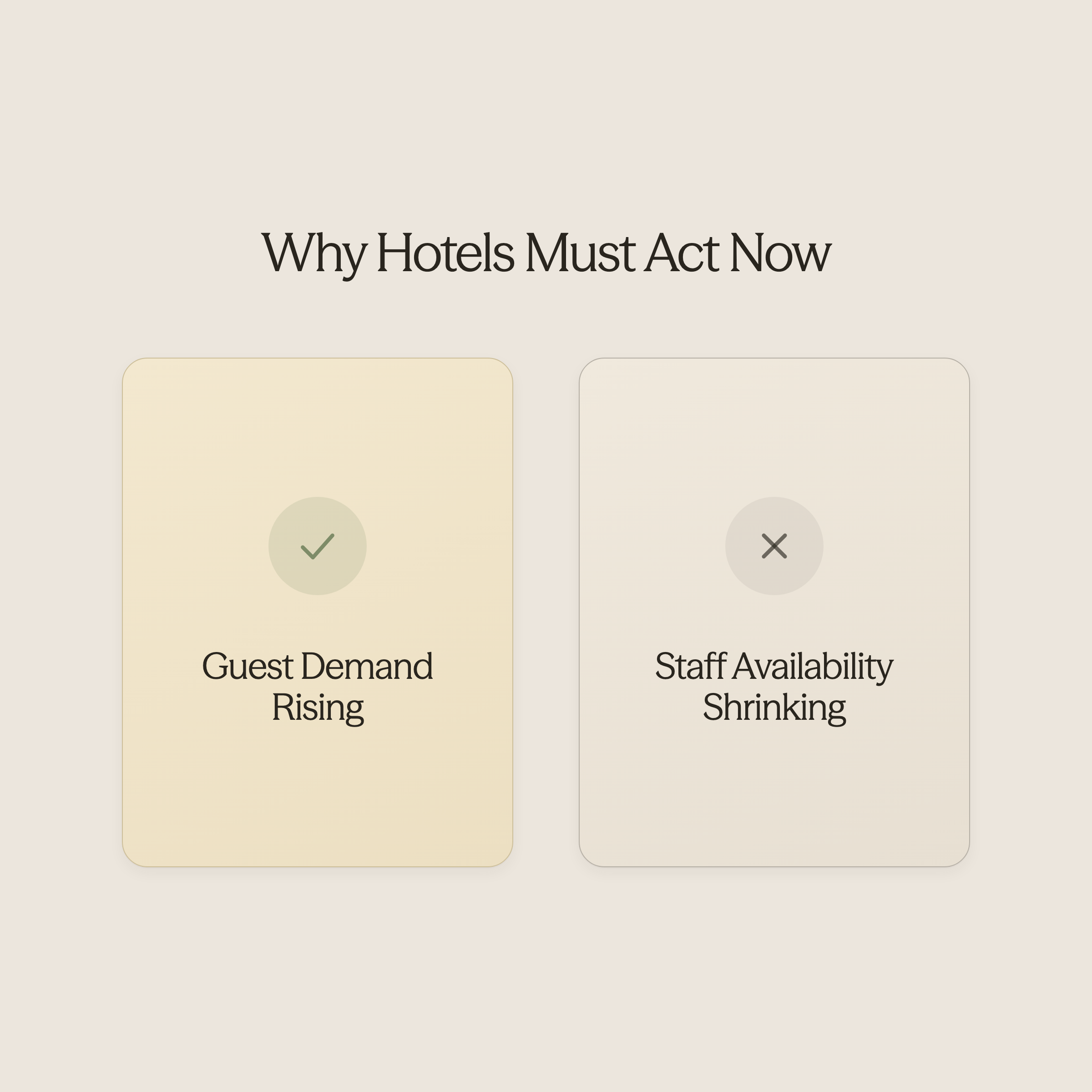 Balance scale showing guest expectations versus staffing economics