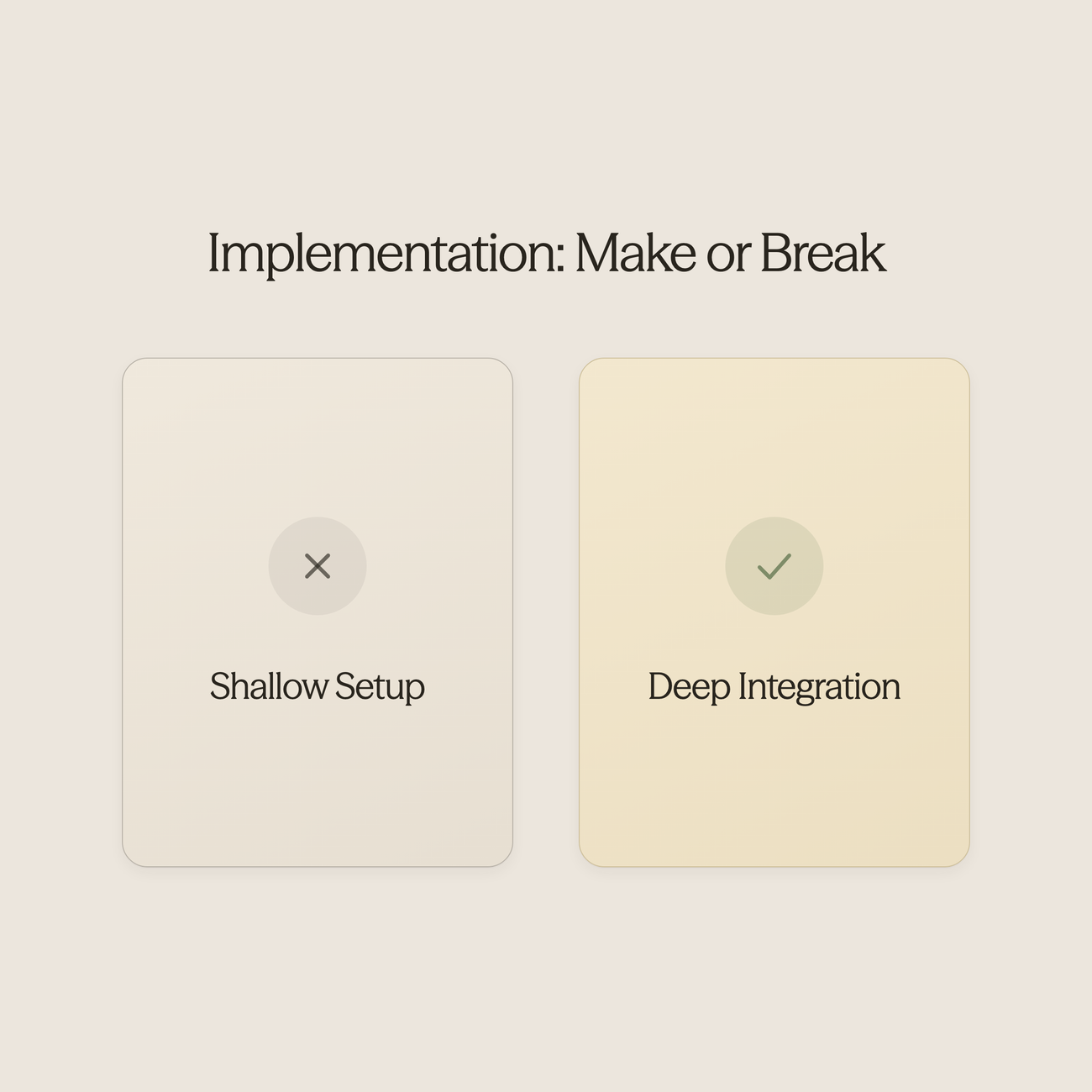 Split scene illustration showing successful versus failed chatbot implementation approaches
