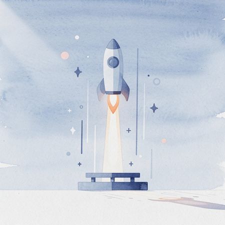 Scene illustration of a hotel launching upward, representing ancillary revenue growth