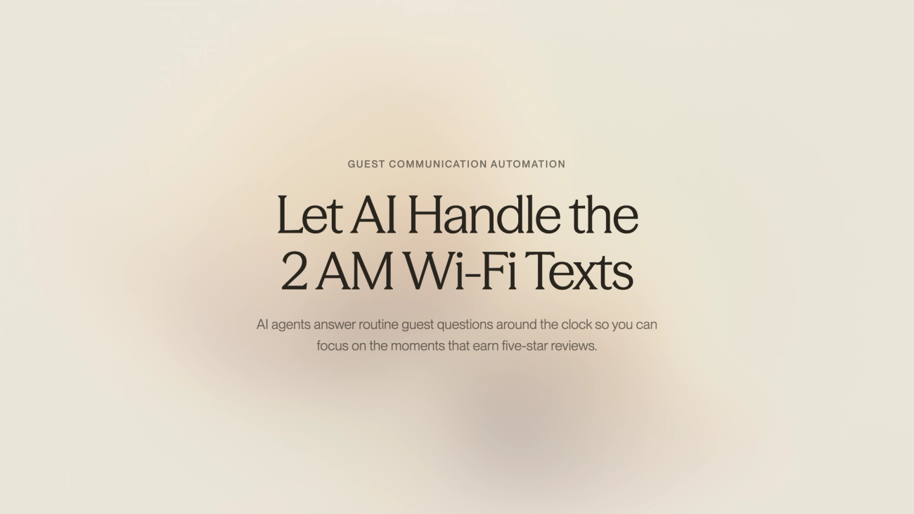 Scene showing host at desk with AI managing guest communications