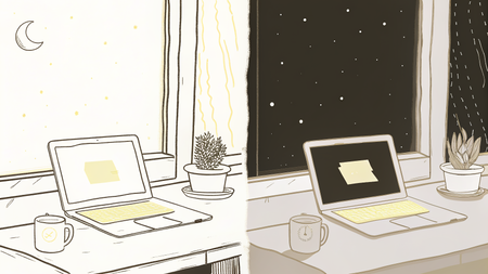 Hotel desk at 1AM with unanswered guest inquiry beside a lost booking notification at dawn