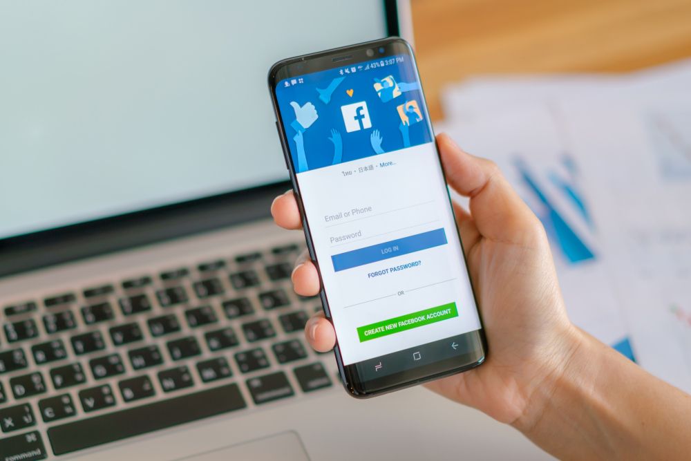 Facebook login page