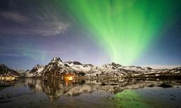 Aurora boreal en las Islas Lofoten