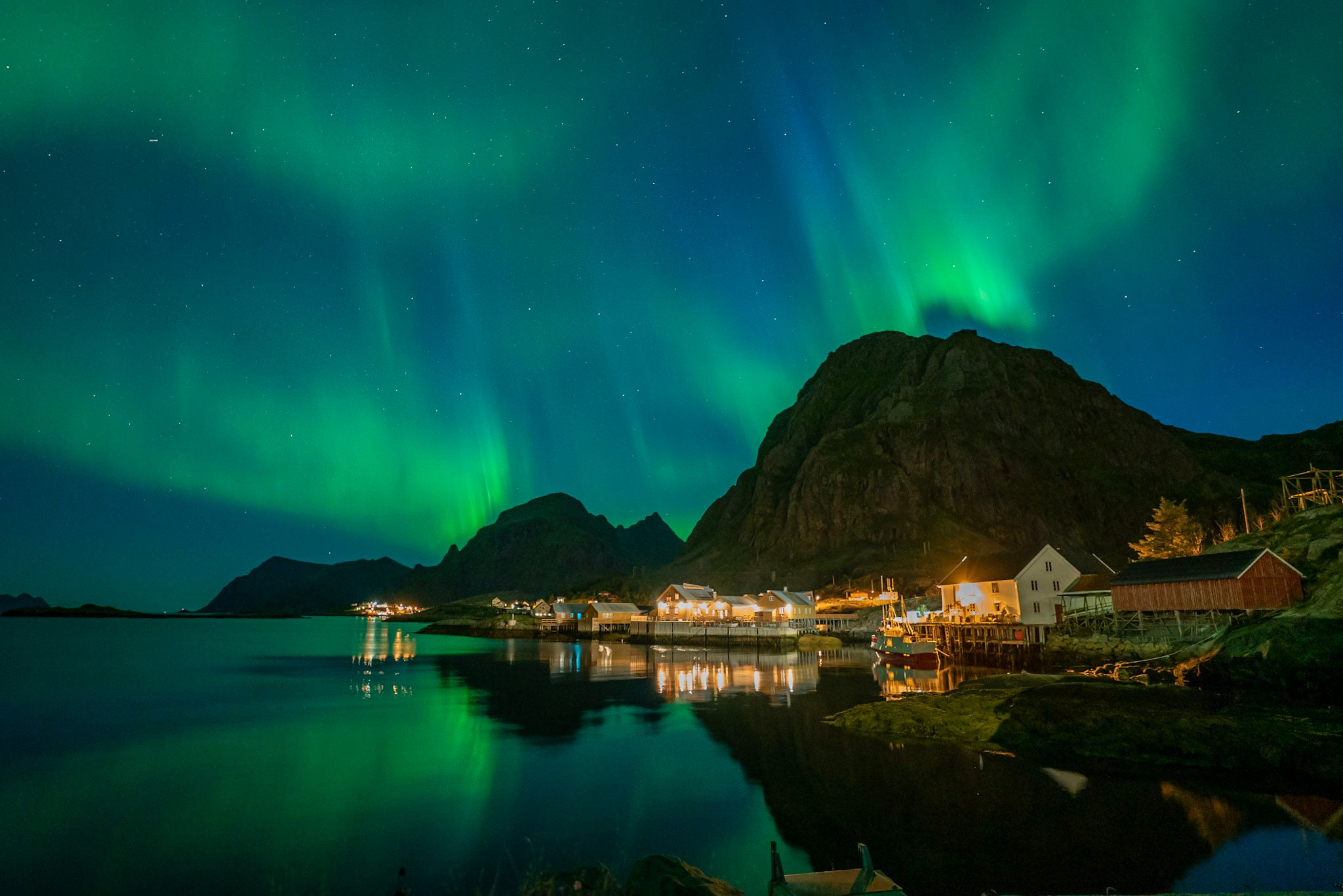 Aurora boreal en las largas noches de invierno
