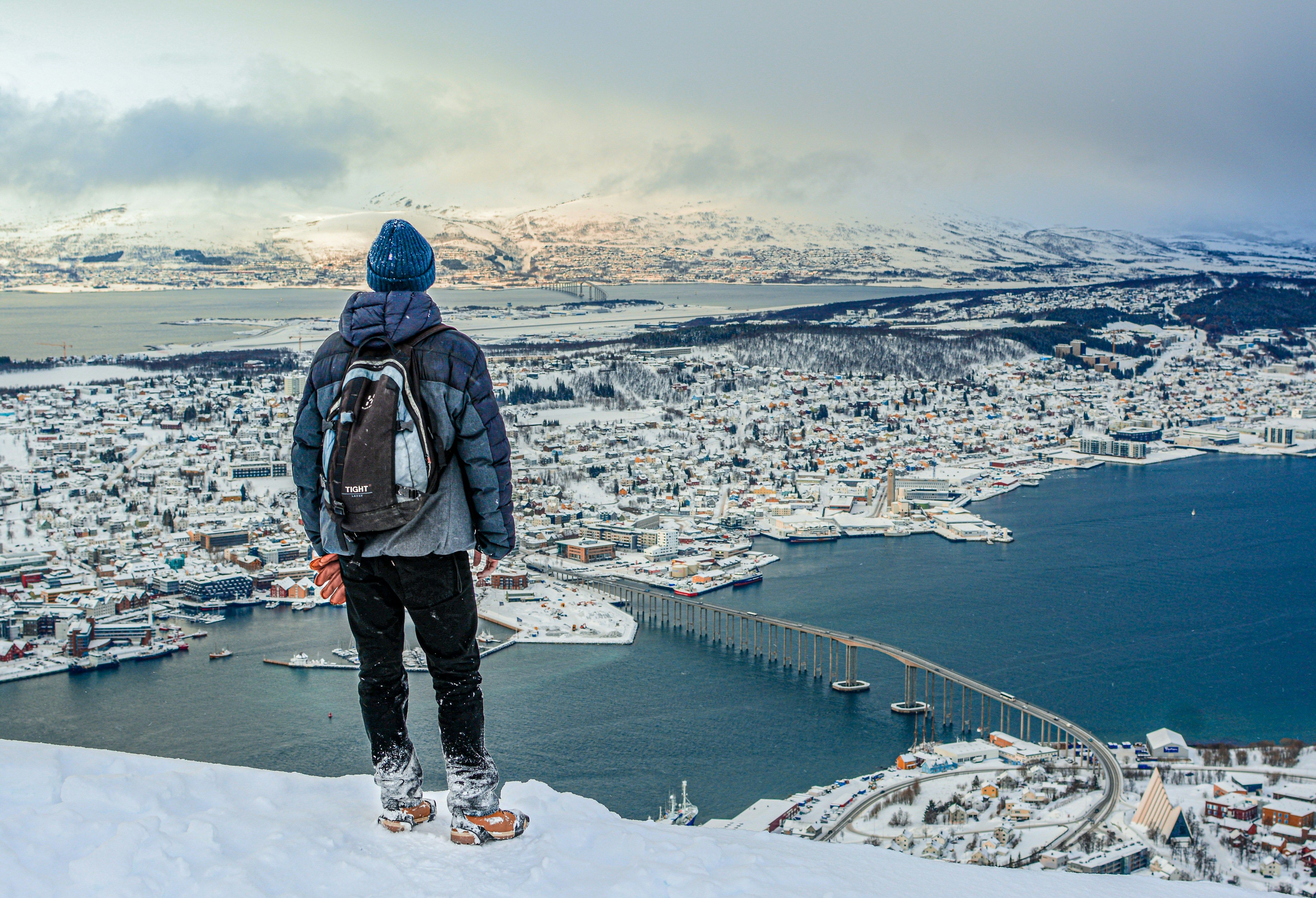 Vista invernal en Noruega