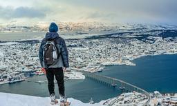 Vista invernal en Noruega