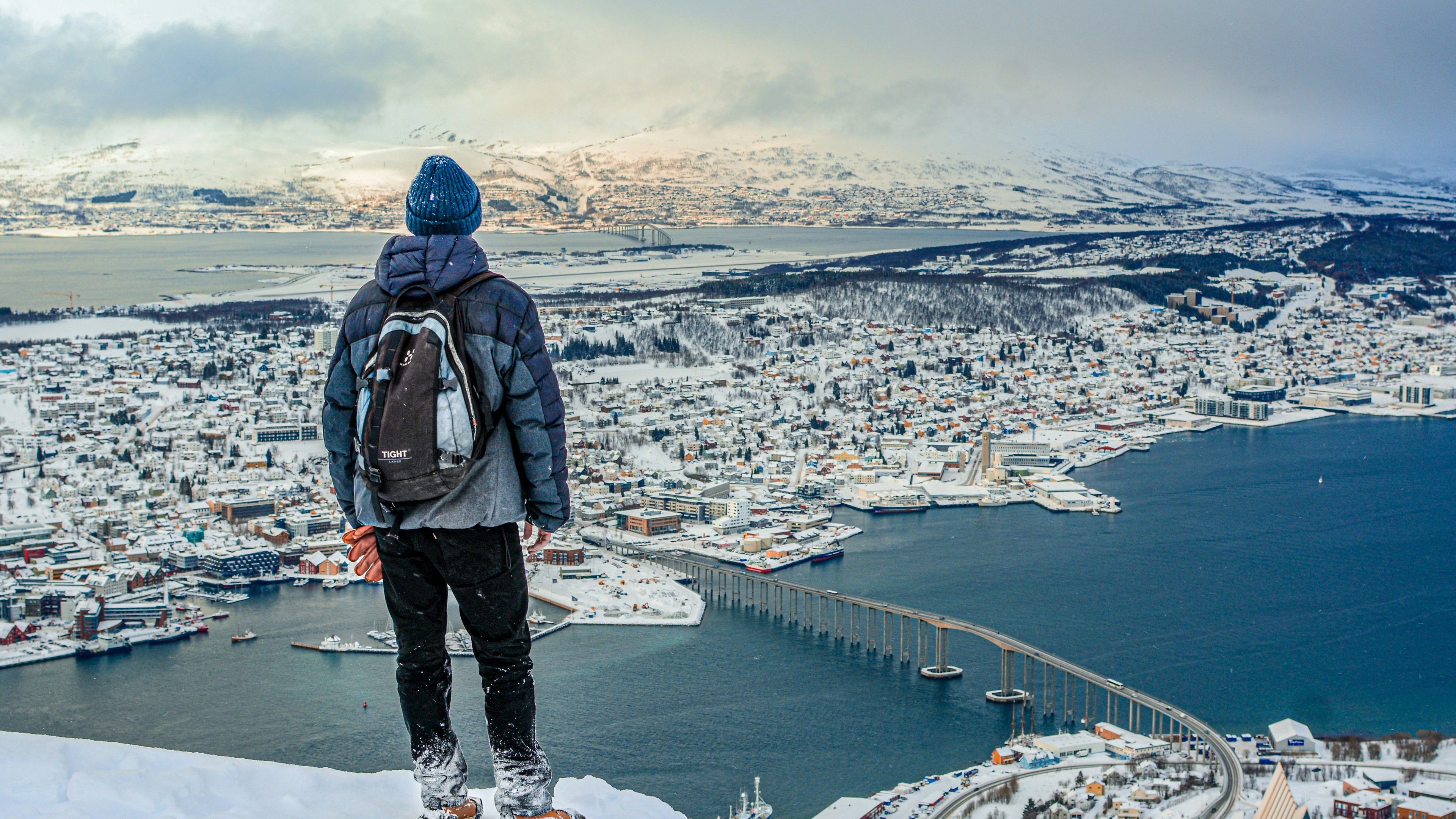 Vista invernal en Noruega