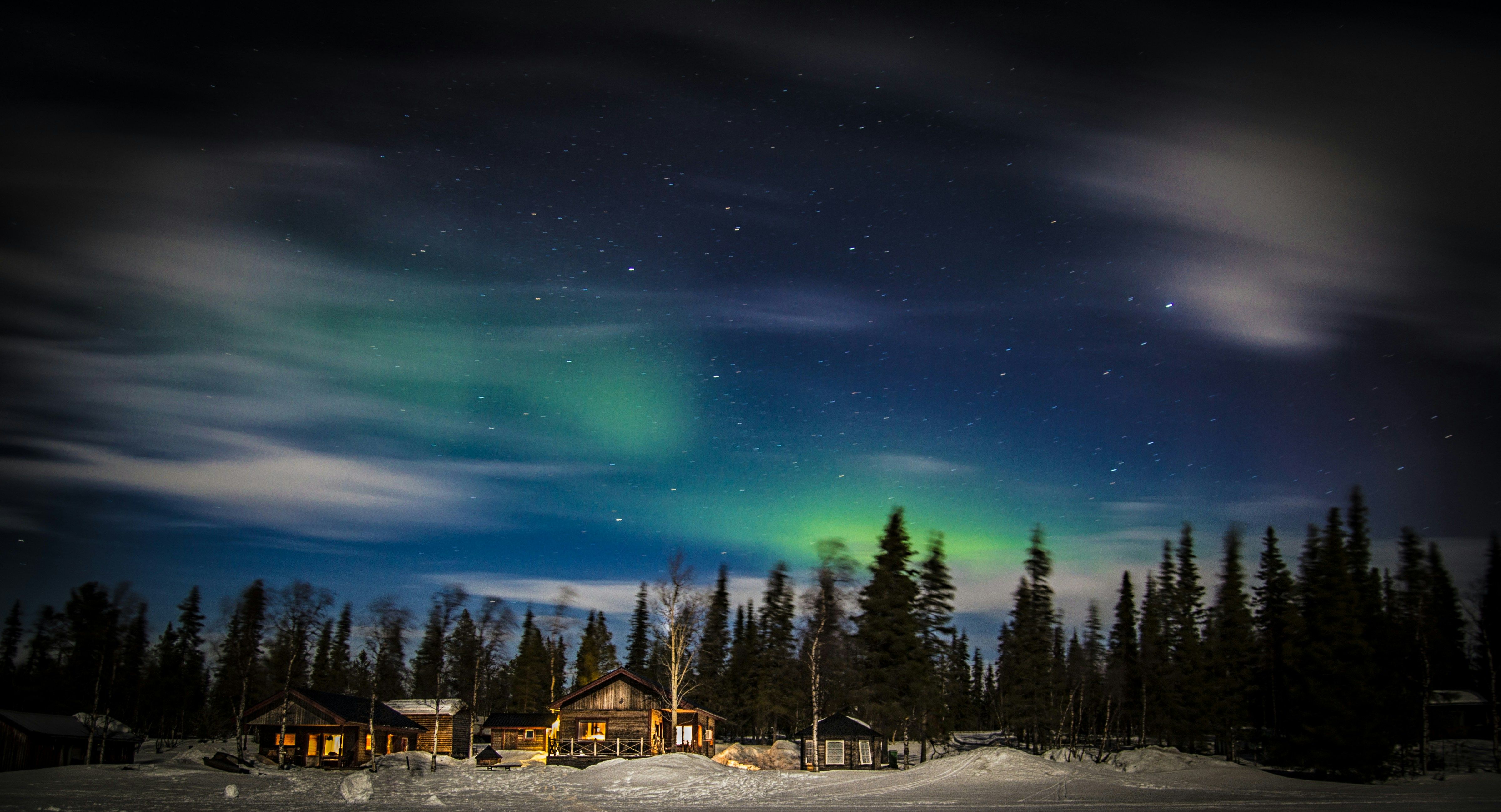 Vista panorámica de Kiruna en invierno con nieve