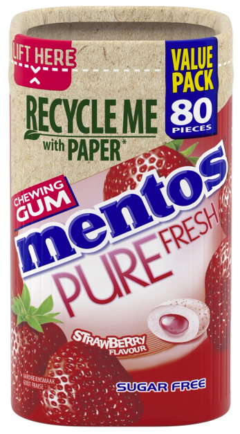 Mentos Pure Fresh Fraise , chewing gum mentos bouteille fraise