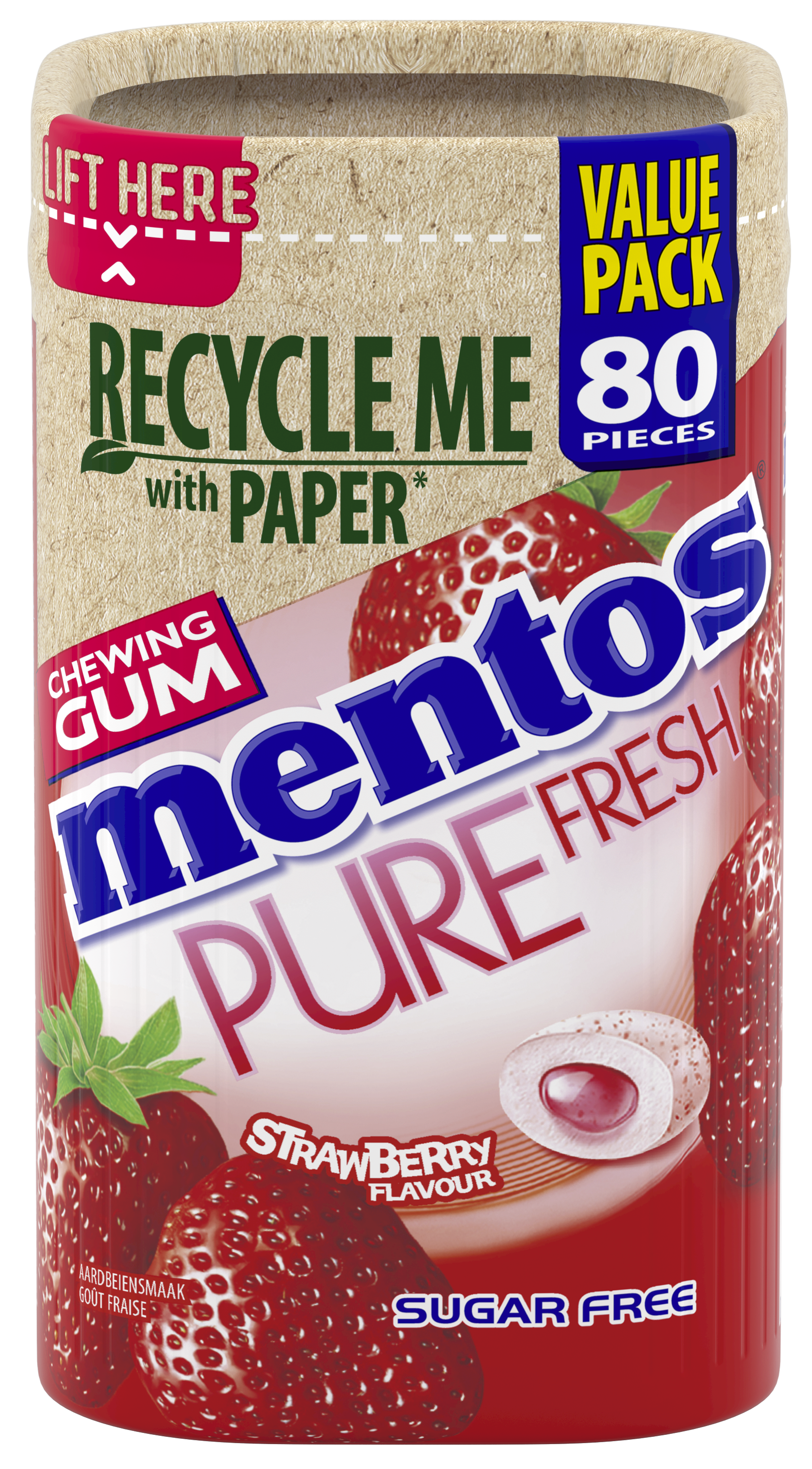 Mentos Gum Pure Fresh - Aardbei