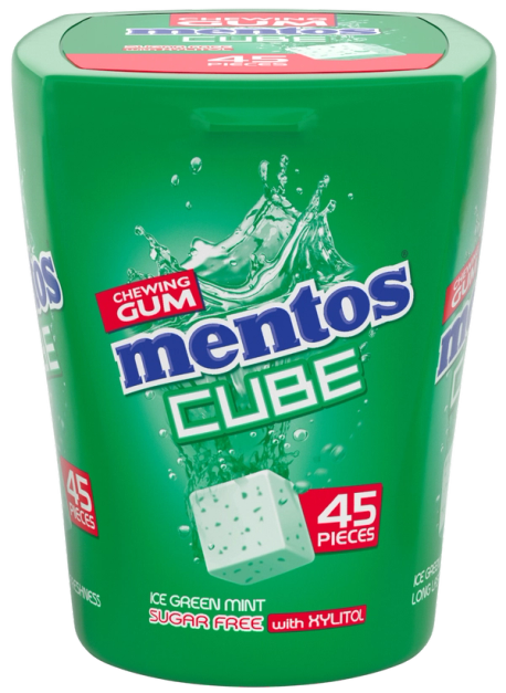 Mentos Gum Cube - Ice Green Mint pot | Mentos België