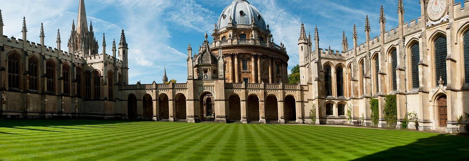 Aerial view of Oxford University including the Radcliffe Camera and Bodleian Library