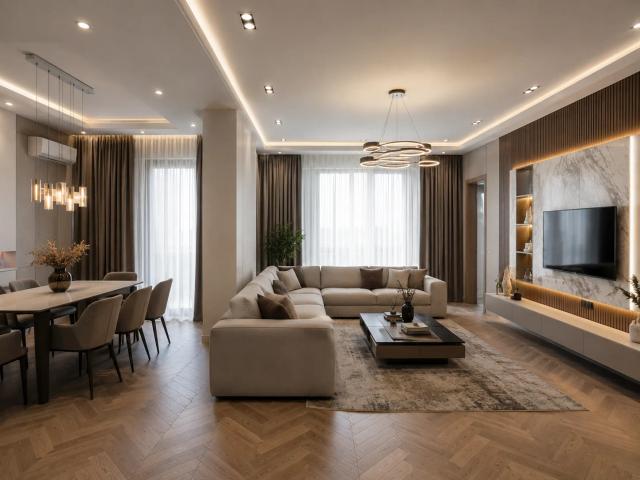 The interior of an apartment after a major renovation in the Narimanov district of Baku
