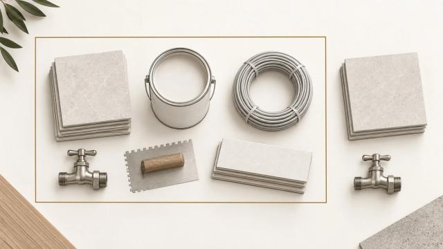 Təmir materialları: kafel, boya bankası, kabel və qarışdırıcı