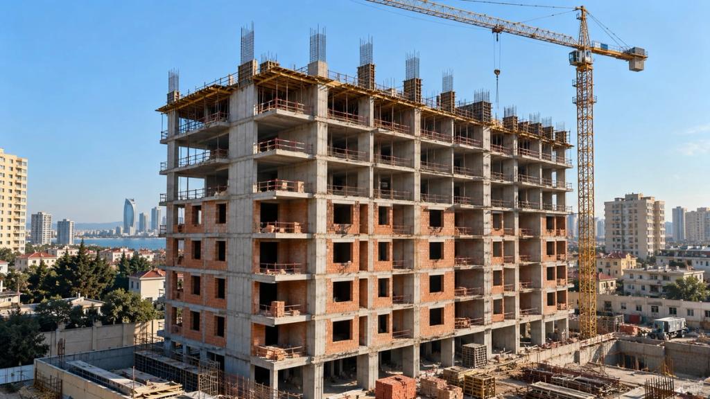 Bakıda qüllə kranı ilə tikilən doqquzmərtəbəli yaşayış binası