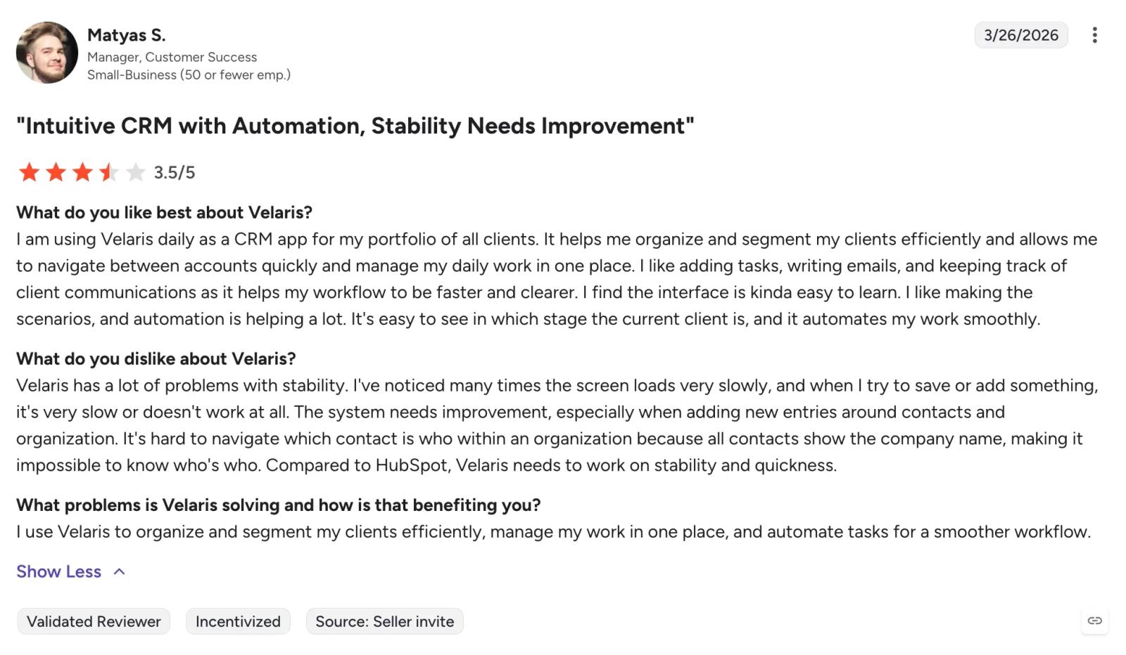 Velaris review