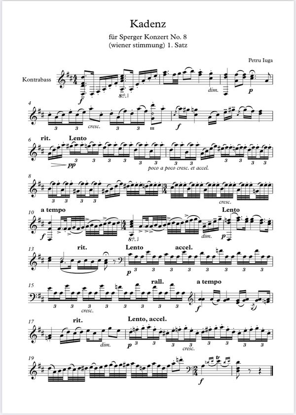 Cadenza for J.M.Sperger Concerto Nr. 8