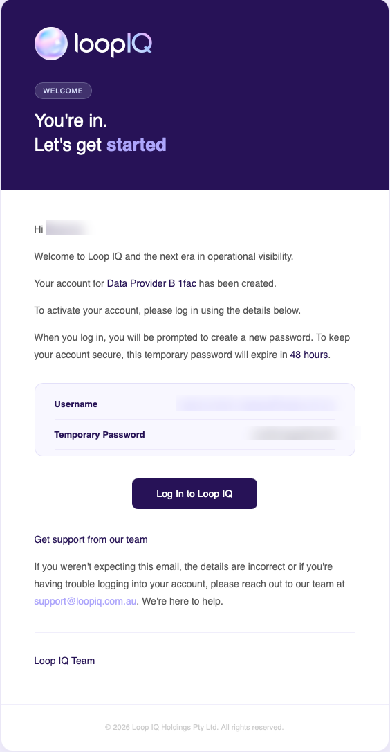 Welcome new user email