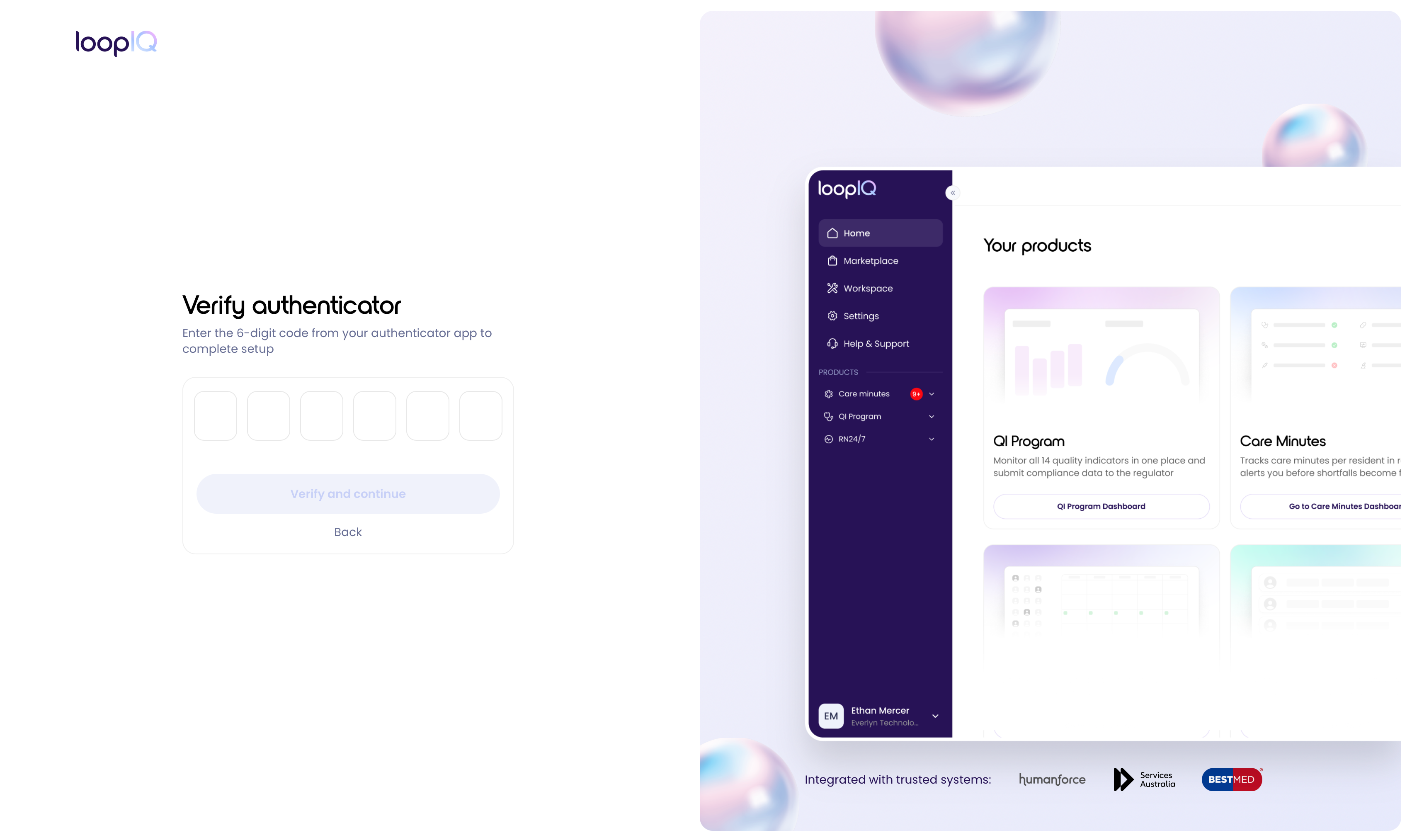 Verify Authenticator Screen