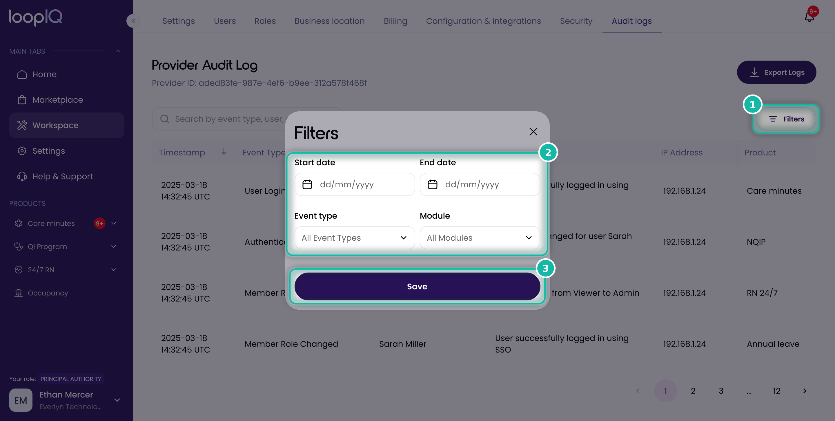 Filtering Audit Logs