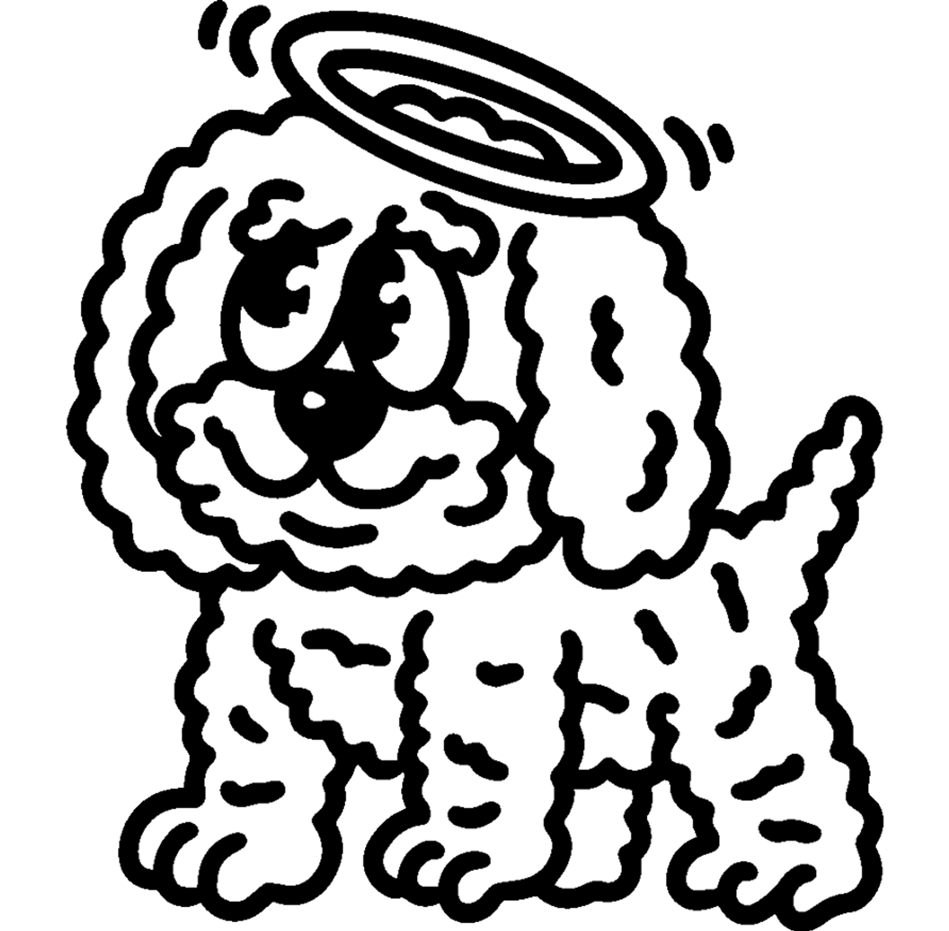 Dog mascot with halo
