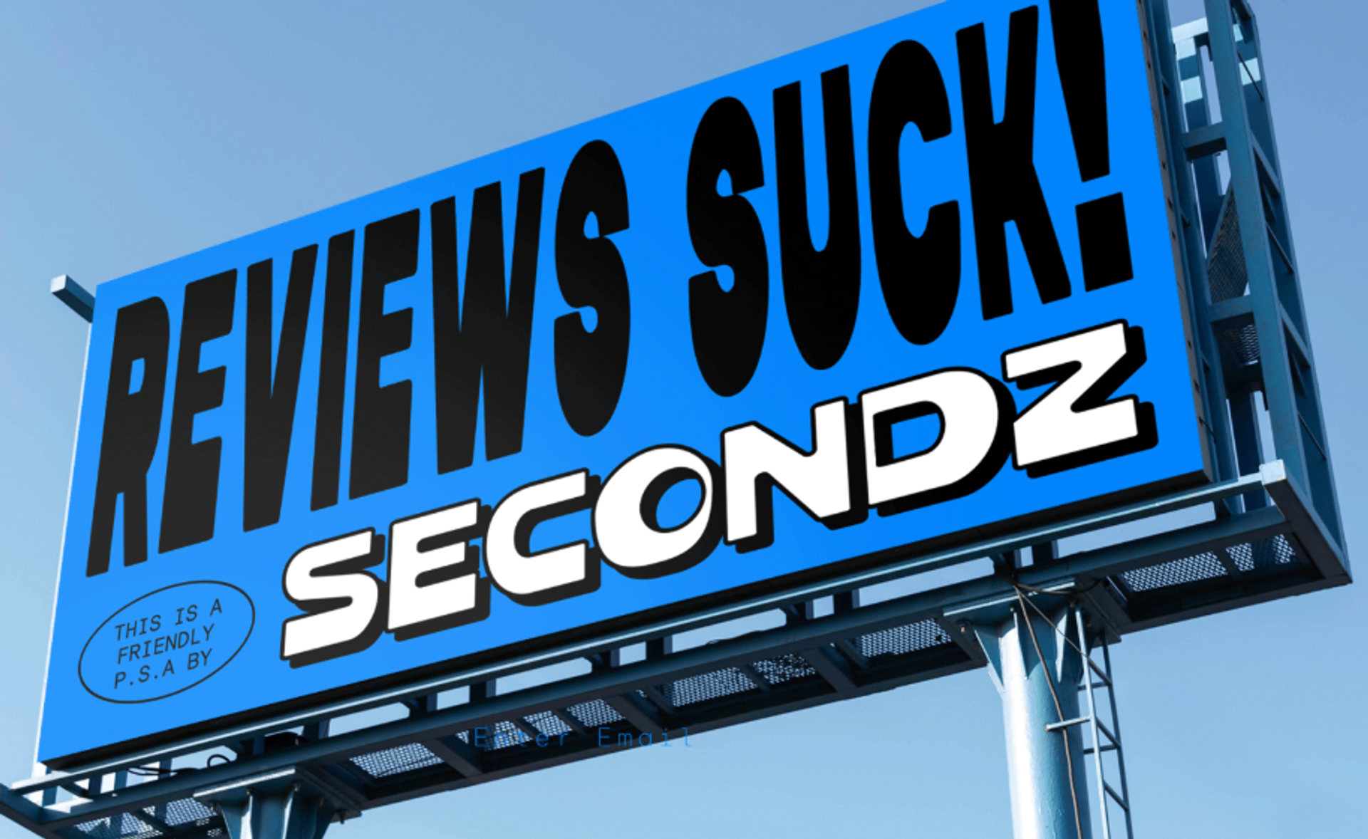 Billboard saying Review Suck