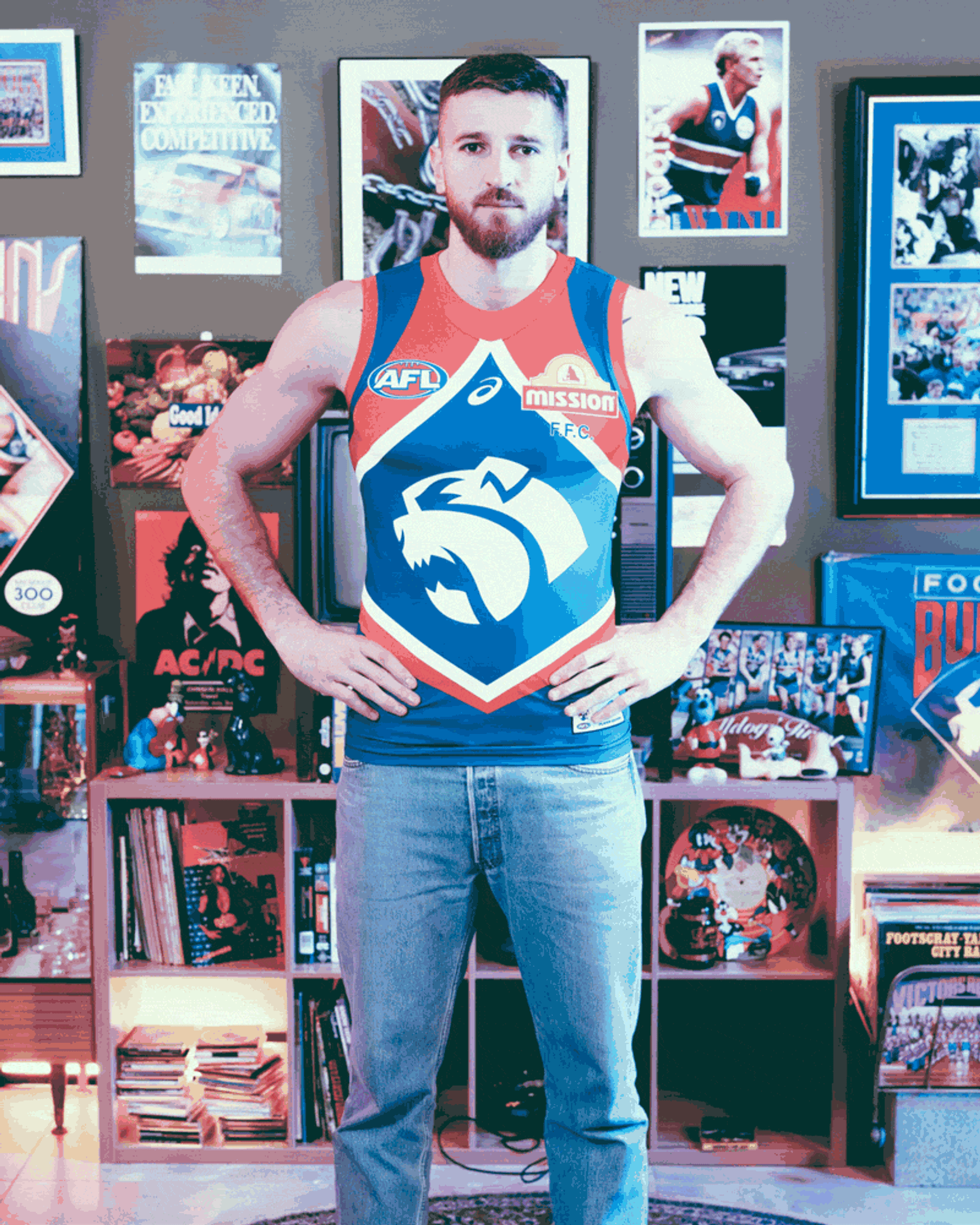 Bulldogs player poses GIF