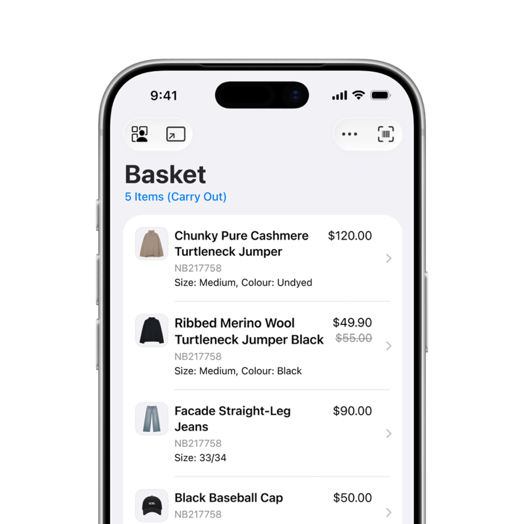 Checkout App interface