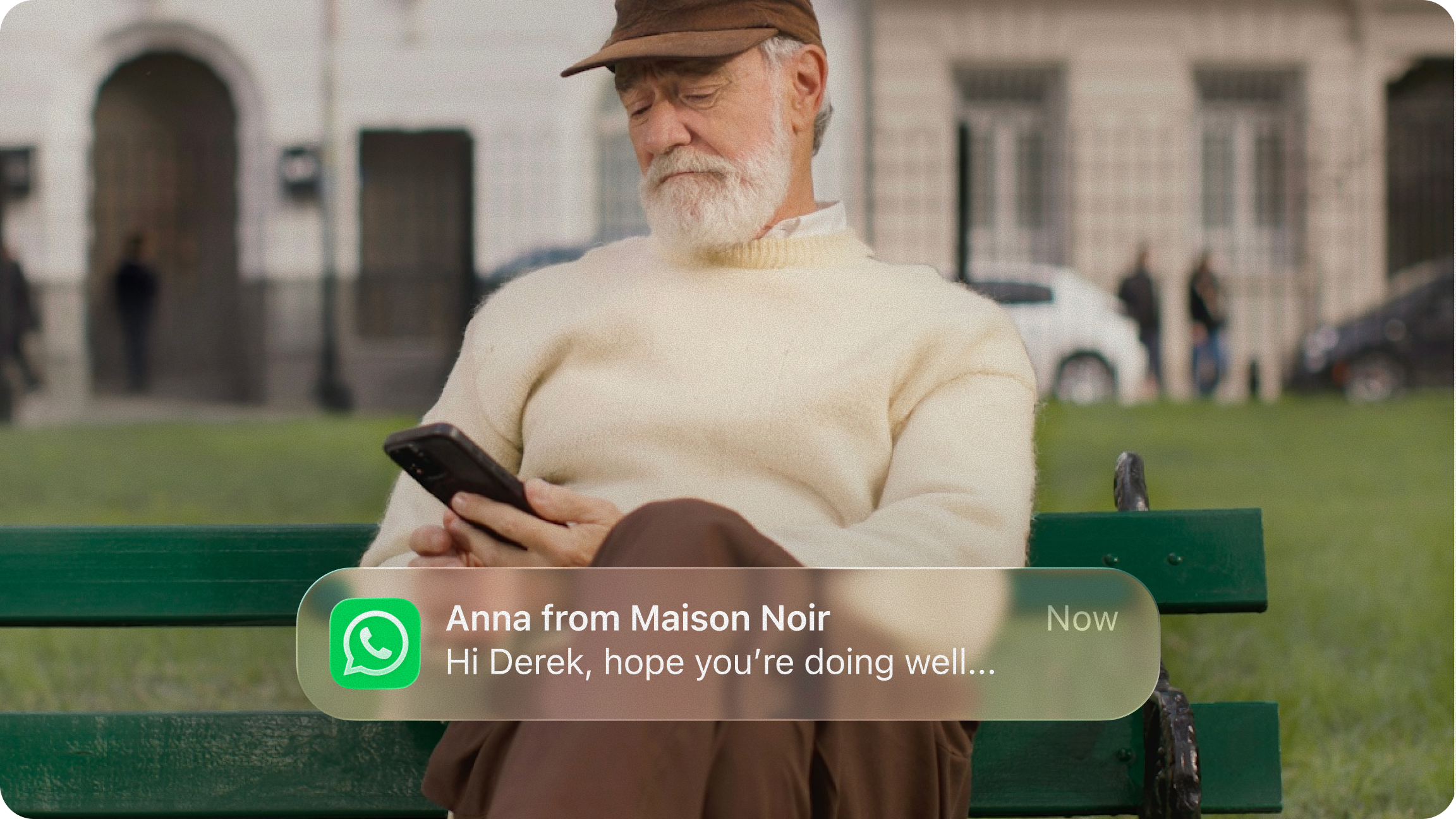 Customer receiving a personalized WhatsApp message from a store associate using EVA Clienteling, showing how retailers can reach customers directly through their preferred messaging channel