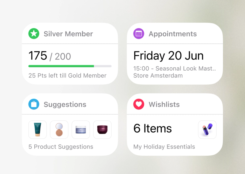 Customer profile interface showing order history and preferences