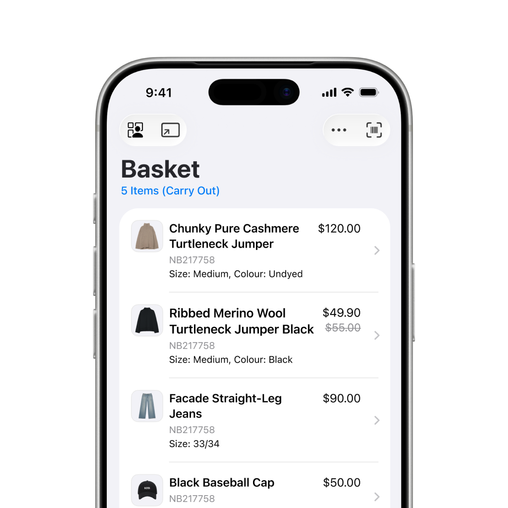 Checkout App interface