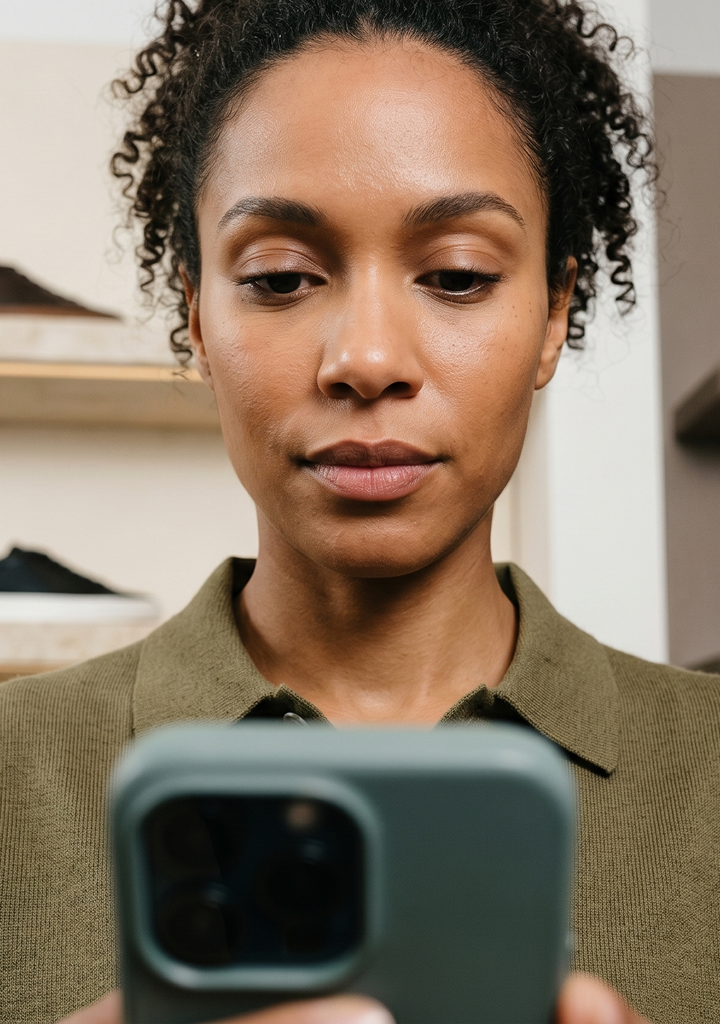 Person looking at iPhone