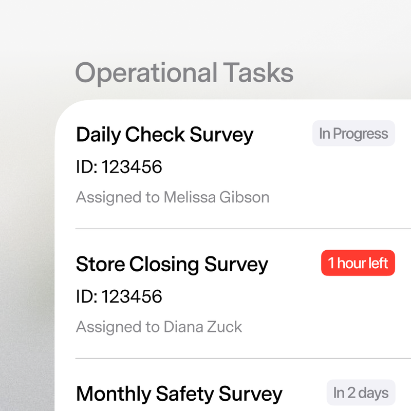 Operational tasks
