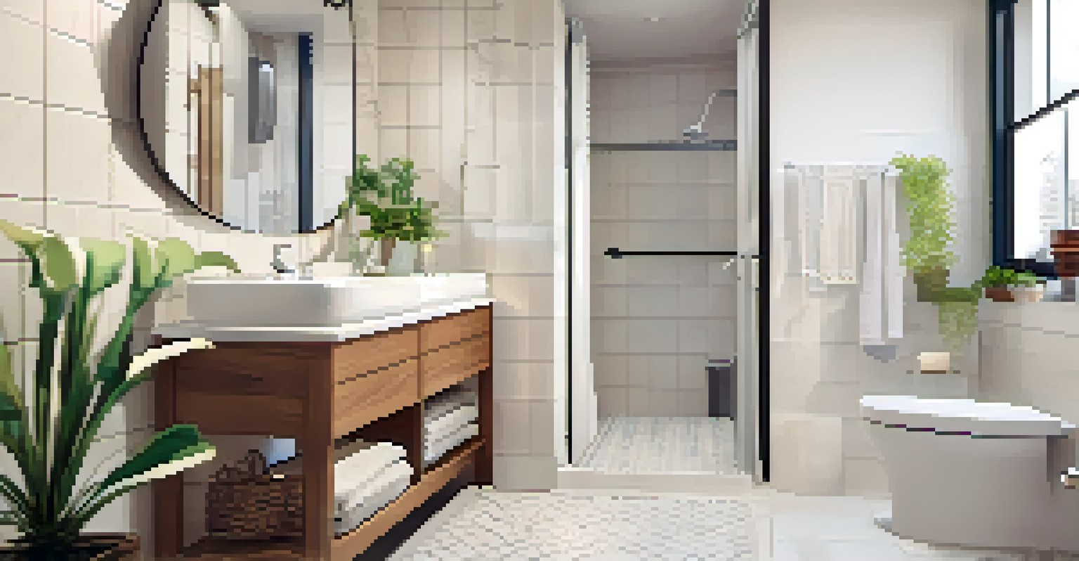 A well-designed bathroom showcasing safety features like grab bars and non-slip flooring for seniors.