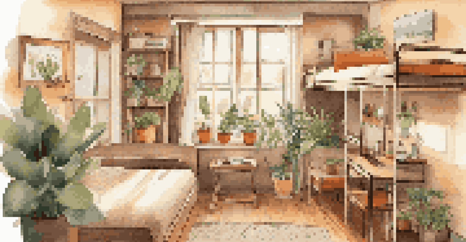 A bright and cozy hostel room with bunk beds and personal items, designed for solo travelers.