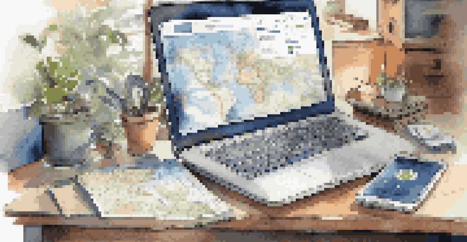 A modern workspace with a laptop and smartphone for travel planning, illuminated by natural light.