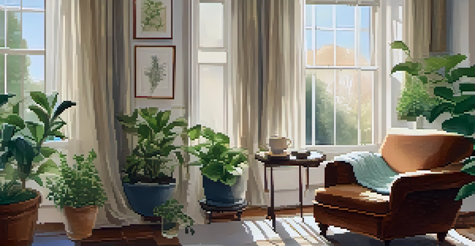 A cozy spa corner with an armchair, a blanket, a cup of tea, and a journal in a softly lit room.