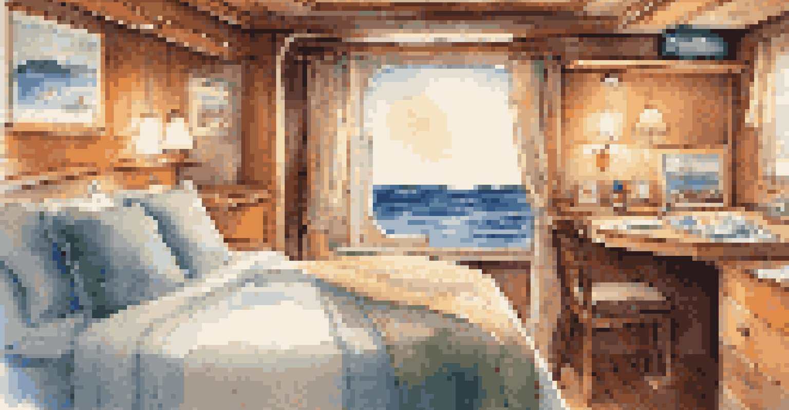 A cozy cruise ship cabin with a comfortable bed, ocean views from the window, and personal items on the bedside table.