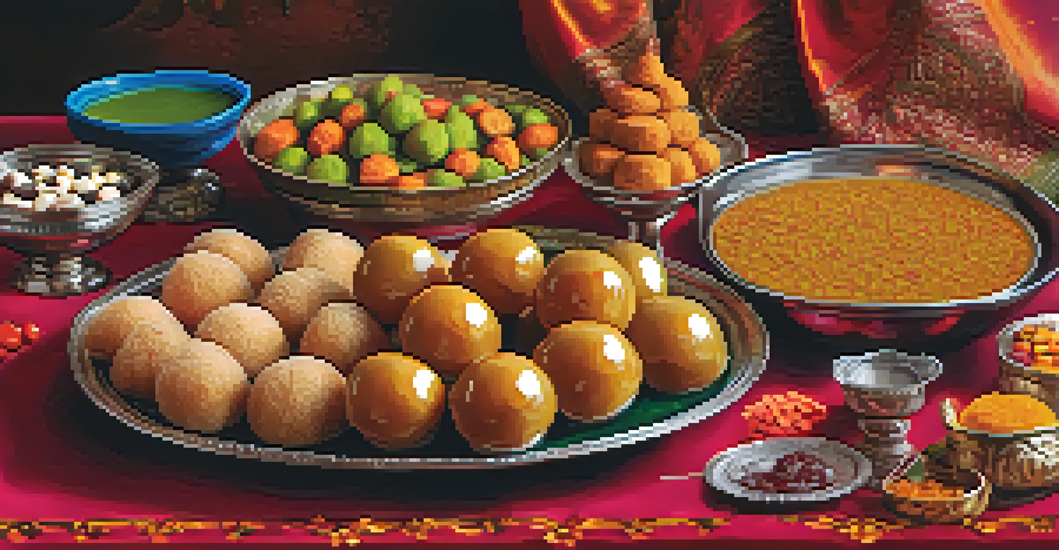 A beautifully arranged platter showcasing a variety of traditional Diwali sweets and snacks, surrounded by vibrant decorations.