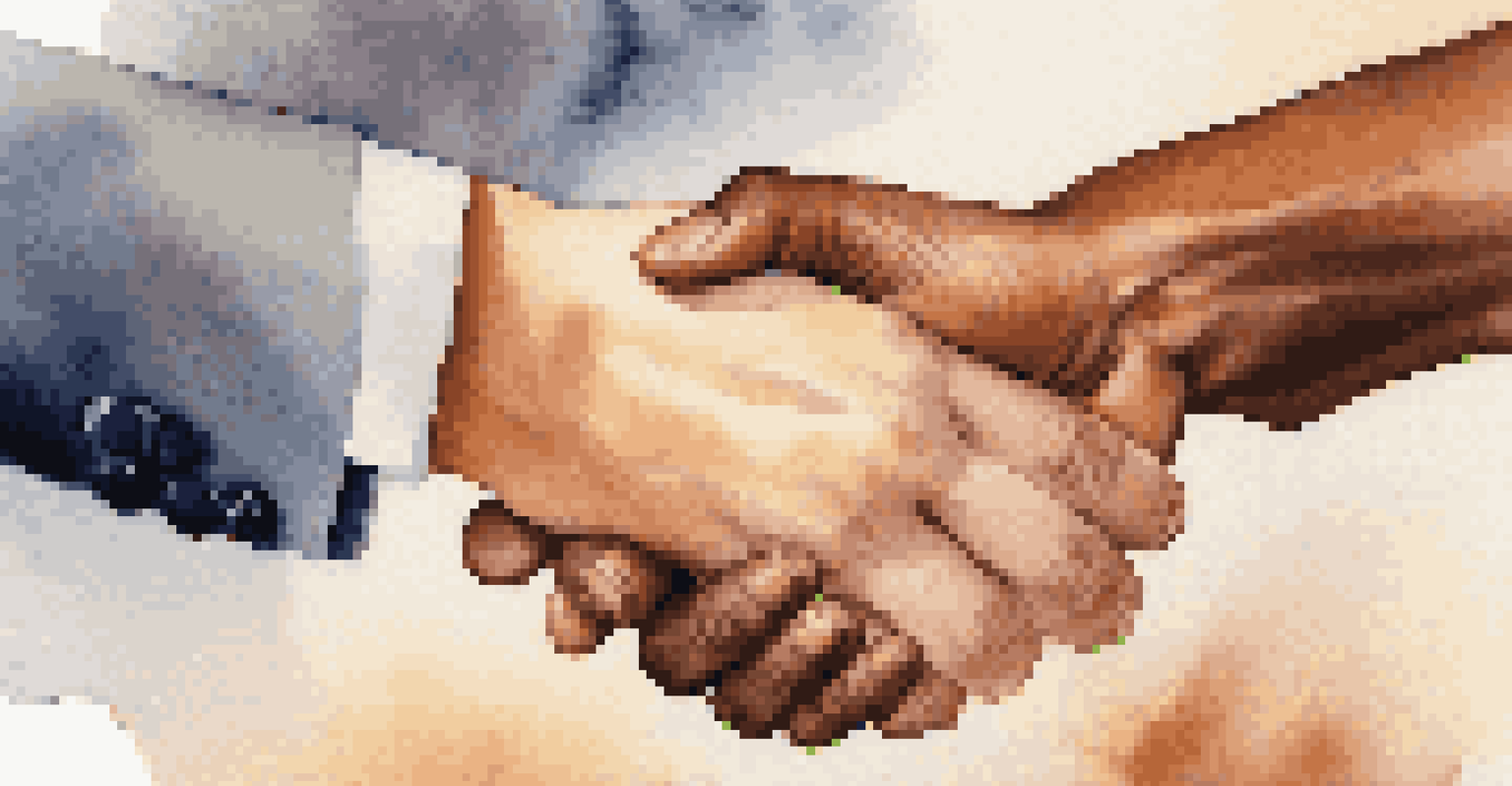 A close-up of hands shaking between two professionals from different cultures, symbolizing successful negotiations.