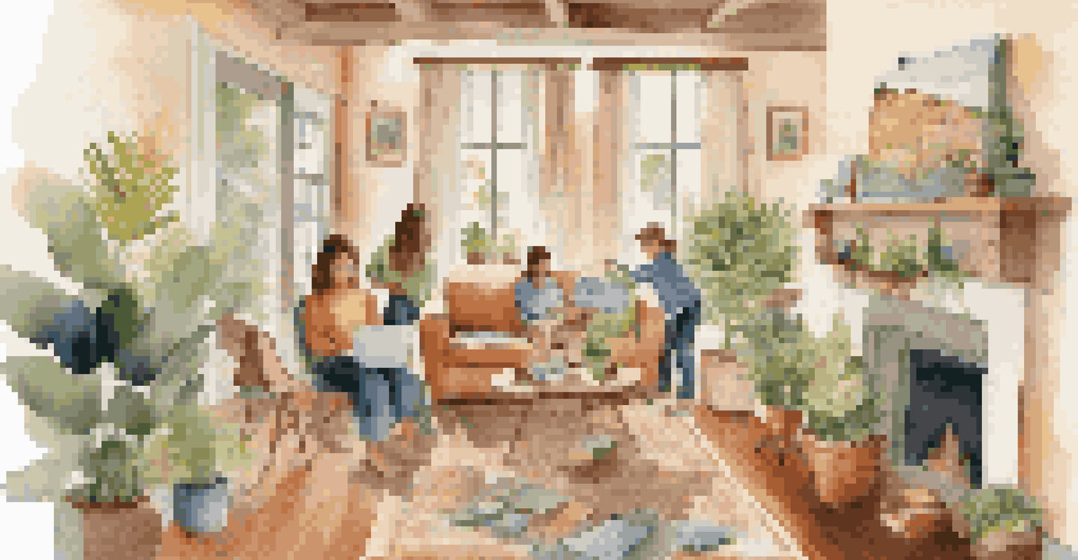 A family planning their travel adventure in a cozy vacation rental living room.