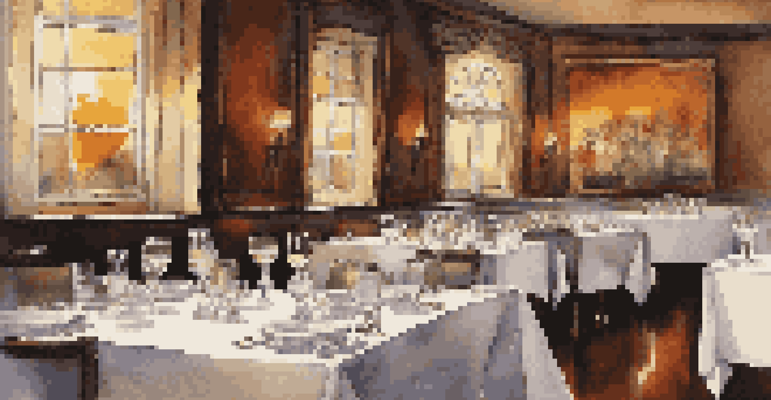 A beautifully set dining table in a fine dining restaurant with gourmet dishes and soft lighting.